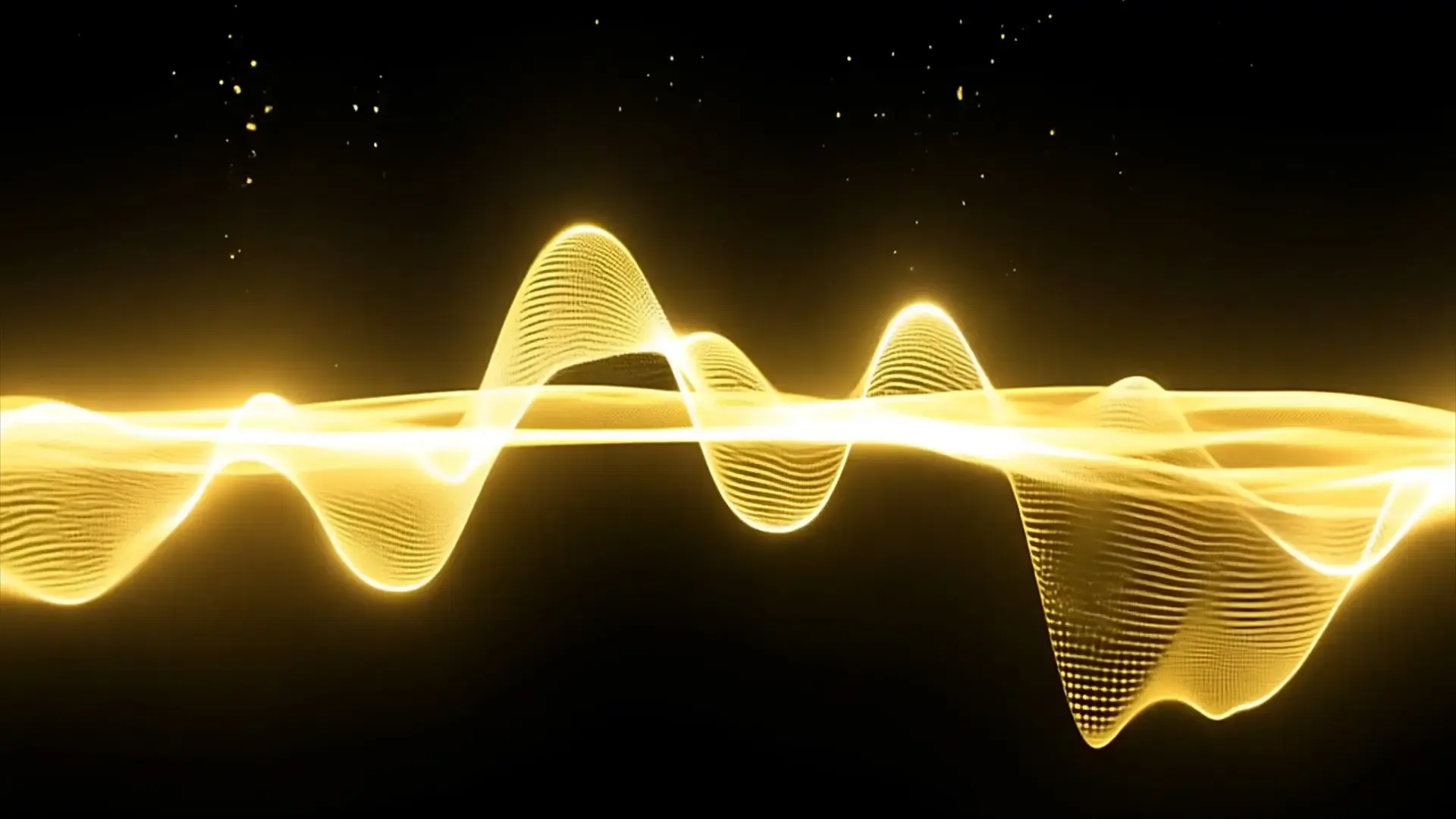 Shimmering Golden Light Waves Overlay for High-Tech Video Production